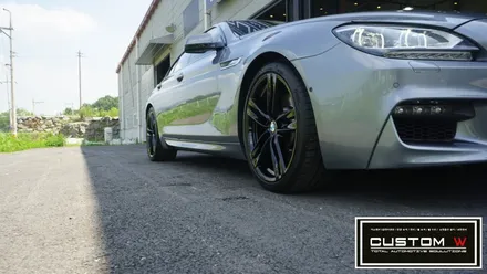 BMW 640d 블랙유광 휠도색, 고스트크롬 휠도색 2가지 컬러 휠도색 작업 함께 보기. / 용인 처인구
