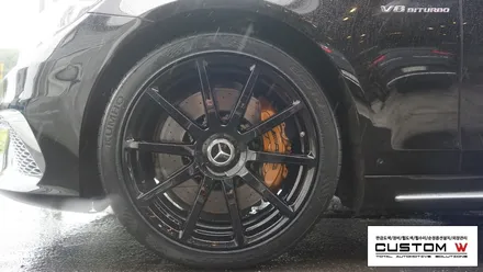 벤츠 S63AMG 레드 캘리퍼를 골드 캘리퍼로 캘리퍼도색, 블랙유광 휠도색. / 용인 처인구