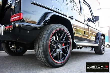 벤츠 신형 G63 AMG 휠 상처 수리 후 블랙 레드 무광 투톤 휠도색 / 용인 처인구