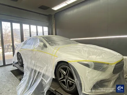 벤츠 CLS300d  블랙 실버 투톤 유광 휠도색 + 레드 캘리퍼 도색 / 용인 처인구