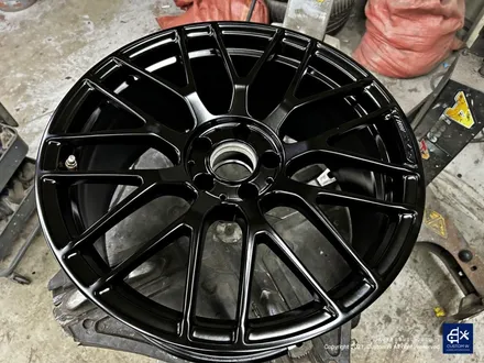 벤츠 C63 AMG 쿠페 휠수리 후 무광블랙 휠도색 + 레드 캘리퍼 도색 / 용인 처인구
