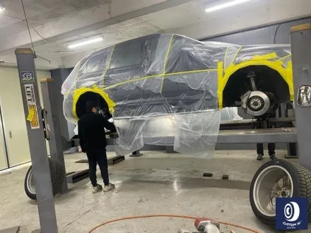 아우디 Q7 55TFSI 플라스틱 커버가 장착된 21인치 휠 블랙 유광 휠도색 + 부식 제거 후, 건메탈 그레이 캘리퍼 도색 / 용인 처인구