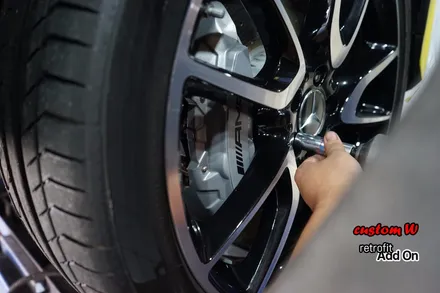신차 GLC 43 AMG 쿠페 C292 차량의 레드 캘리퍼도색, 에어발란스, 이오나이져. / 용인 처인구