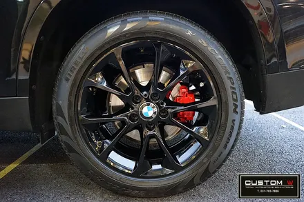 BMW X5 30D 블랙 유광 휠도색 + 레드 캘리퍼도색. / 용인 처인구