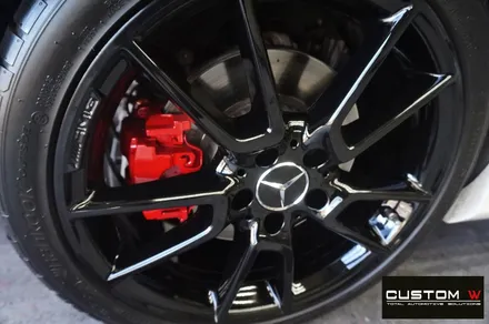 벤츠 C43 AMG 블랙유광 휠도색 + 레드 캘리퍼 도색 / 용인 처인구