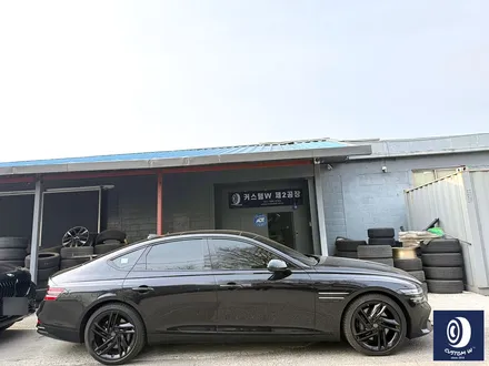 제네시스 G80 블랙 에디션 휠 상처 수리 후, 하이그로시 블랙(검정 유광) 휠 복원 도색 / 용인 처인구