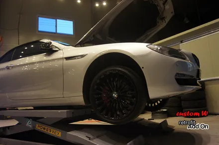 BMW 650i 컨버터블 블랙유광 휠도색 + 레드 캘리퍼도색. / 용인 처인구