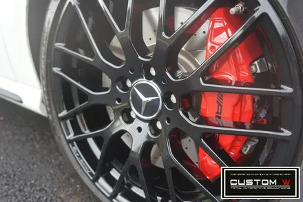 벤츠 A45 AMG 레드 캘리퍼도색, 블랙유광 휠도색. / 용인 처인구