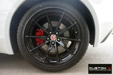 재규어 F-TYPE / F 타입 블랙유광 휠도색 그리고 레드 캘리퍼 도색 작업 까지.! 커스텀W / 용인 처인구