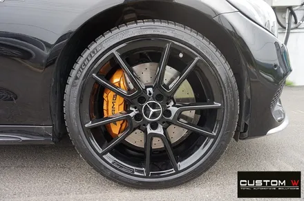 벤츠 C43 AMG 쿠페 하이그로시 블랙 검정 유광 휠도색 그리고 캘리퍼 도색 작업까지.! 커스텀W / 용인 처인구