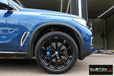 BMW 신형 G05 X5 30d 블랙유광 휠도색 + 블루 캘리퍼 도색 / 용인 처인구