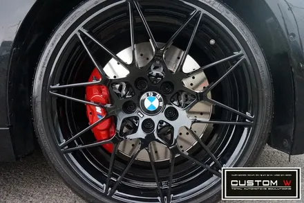 BMW M4 666M 휠 잘못된 휠수리 도색 이력 박리후, 블랙유광 휠도색 재작업. 그리고  레드 캘리퍼 도색 까지.! 커스텀W. / 용인 처인구