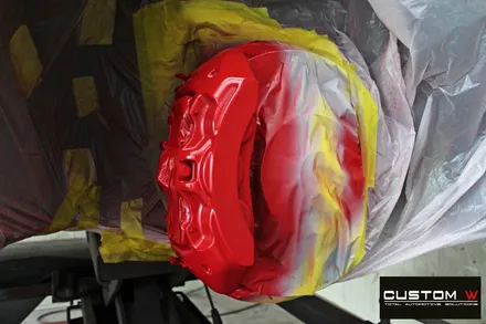 벤츠 GT43 AMG 블랙유광 휠도색 + 레드 캘리퍼 도색 / 용인 처인구