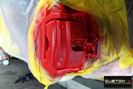 벤츠 CLS53 AMG 블랙실버 유광 투톤 휠도색 + 레드 캘리퍼 도색 / 용인 처인구