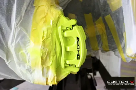 벤츠 CLA250 블랙유광 휠도색 + 애시드 그린 형광 캘리퍼 도색 / 용인 처인구