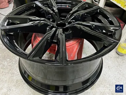BMW X6 M50d 747M 22인치 블랙유광 휠도색 + 애시드 그린 캘리퍼 도색 / 용인 처인구