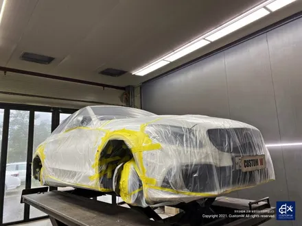 벤츠 C63 AMG 블랙 실버 투톤 유광 휠도색 + 레드 캘리퍼 도색 / 용인 처인구
