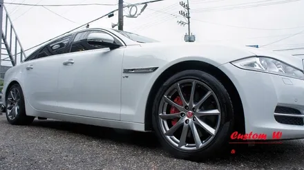 재규어 XJL 고스트크롬 휠도색과 레드 캘리퍼도색(로고 JAGUAR) / 용인 처인구