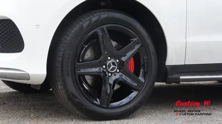 벤츠 GLE 350D 휠수리, 블랙유광 휠도색, 레드 캘리퍼도색 / 용인 처인구