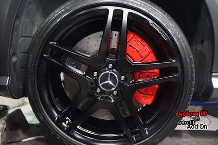 벤츠 CL63 AMG 독특한 디자인의 캘리퍼 레드 캘리퍼도색+ 반무광 블랙 휠도색. / 용인 처인구