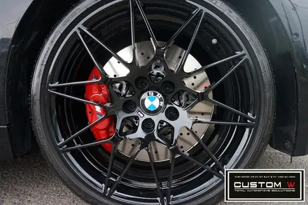 BMW M4 666M 휠 잘못된 휠수리 도색 이력 박리후, 블랙유광 휠도색 재작업. 그리고  레드 캘리퍼 도색 까지.! 커스텀W. / 용인 처인구