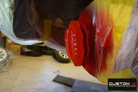 엄청난 가속력 테슬라 모델 S P100D 블랙유광 휠도색 그리고  90D 차량의  레드 캘리퍼 도색 작업까지.! / 용인 처인구