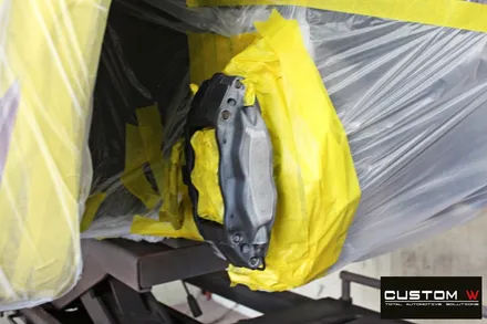 테슬라 모델S 21인치 카본 소닉 터빈휠 휠 상처 수리 후 블랙유광 휠도색 + 레드 캘리퍼 도색 / 용인 처인구