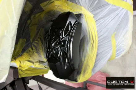 벤츠 S350d 잘못된 휠수리 도색 이력 약품 박리 및 휠 상처 수리 후 고스트 크롬 휠도색 + 블랙 캘리퍼 도색 / 용인 처인구