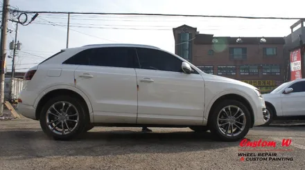 아우디 Q3 고스트크롬 휠도색 + 블랙캘리퍼도색(기존 캘리퍼 커버 제거 후 도색) / 용인 처인구