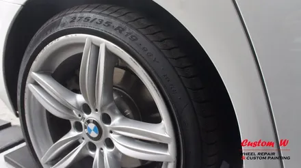 BMW 530D 프로에디션 휠상처수리, 블랙유광 휠도색, 고스트크롬 휠도색, 블루 캘리퍼도색. / 용인 처인구
