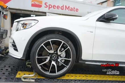 신차 GLC 43 AMG 쿠페 C292 차량의 레드 캘리퍼도색, 에어발란스, 이오나이져. / 용인 처인구