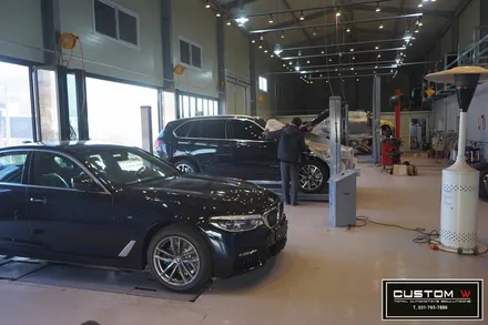 BMW X5 30D 블랙 유광 휠도색 + 레드 캘리퍼도색. / 용인 처인구