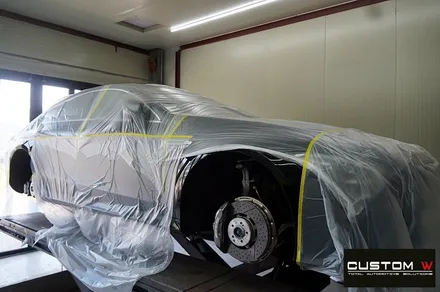 벤츠 GT43 AMG 블랙유광 휠 도색, 레드 캘리퍼 도색 / 용인 처인구