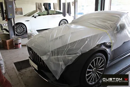 벤츠 GT43 AMG 블랙유광 휠 도색 + 카본 세라믹 골드 캘리퍼 도색 (블랙 차량) / 용인 처인구
