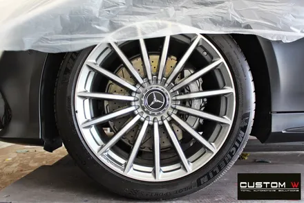 벤츠 GT43 AMG 무광 블랙실버 투톤 휠 + 골드 캘리퍼 도색 / 용인 처인구