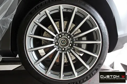 벤츠 GT43 AMG 블랙유광 휠도색 + 레드 캘리퍼 도색 / 용인 처인구