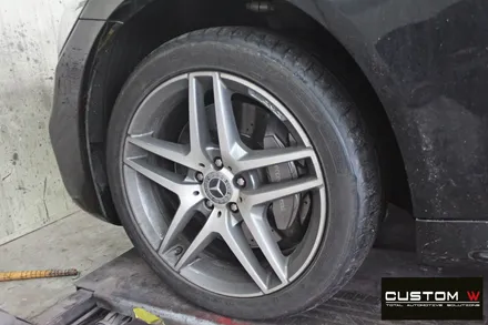벤츠 S350d 블랙유광 휠도색 + 카본 세라믹 골드 캘리퍼 도색 / 용인 처인구