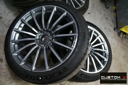 벤츠 GT43 AMG 블랙유광 휠도색 + 레드 캘리퍼 도색 / 용인 처인구