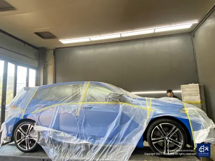 BMW 120i 704M 블랙유광 휠도색 + 레드 캘리퍼 도색 / 용인 처인구