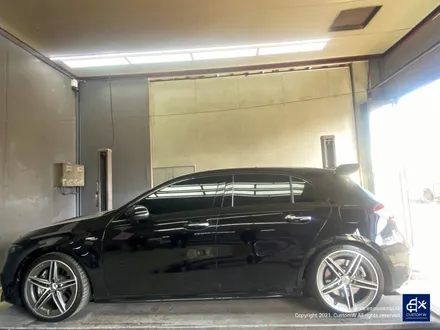 벤츠 A45 AMG 휠수리 후 블랙유광 휠도색 + 카본 세라믹 골드 캘리퍼 도색 / 용인 처인구