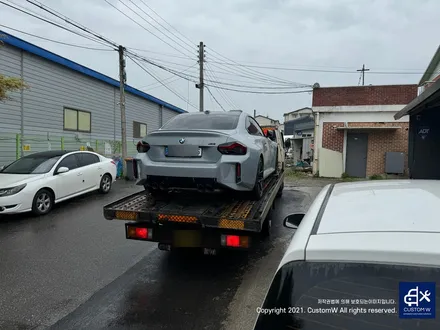 믿고 맡기는 커스텀 W_! 캐리어 카 (세이프 티 로더)를 이용해서 입출고_! BMW G87 신형 M2 블랙 유광 휠도색 & 레드 캘리퍼 도색 / 용인 처인구