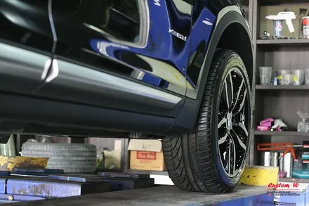 BMW X3 M팩 휠을 다이아몬드컷팅 휠수리와 블랙클리어를 활용해서 M4 블랙폴리쉬 휠 처럼 만들다. / 용인 처인구