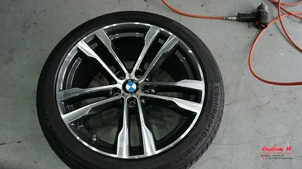 SUV 강자 BMW X6 50D 블루 캘리퍼도색과 조수석 프론트 다이아몬드컷팅 휠수리(복원). / 용인 처인구