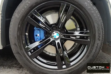BMW X5 지저분하고 부식 녹 심한 캘리퍼 도색  , 블랙유광 휠도색 / 용인 처인구