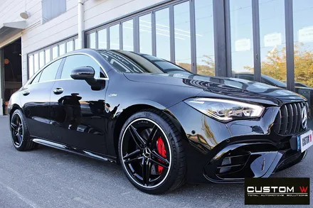 벤츠 CLA 45 S AMG 유광 블랙실버 투톤 휠도색 / 용인 처인구