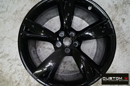 재규어 F-타입(F-TYPE) 3.0 S 20인치 보기드문 휠 잘못된 수리 도색 이력 약품 박리 후 블랙유광 휠도색 / 용인 처인구
