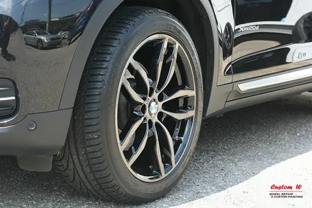 BMW X3 M팩 휠을 다이아몬드컷팅 휠수리와 블랙클리어를 활용해서 M4 블랙폴리쉬 휠 처럼 만들다. / 용인 처인구