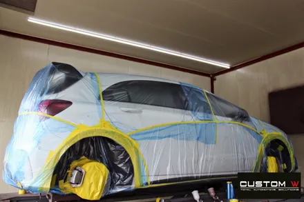 벤츠 A45 AMG 무광 블랙실버 투톤 휠 + 골드 캘리퍼 도색 / 용인 처인구