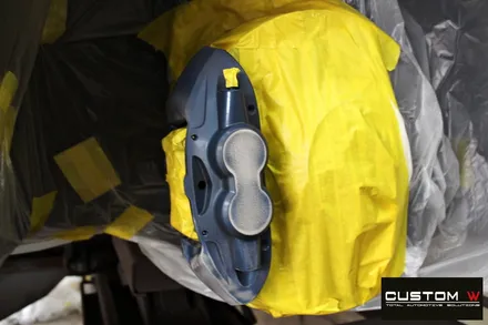 비포장도로에서 손상된  BMW F80 M3 반무광 휠 복원, 카본 세라믹 골드 캘리퍼 도색 / 용인 처인구