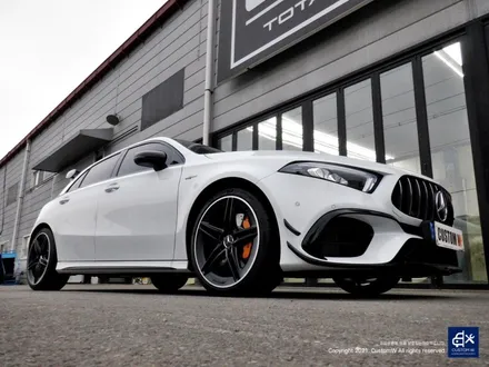 벤츠 A45 AMG 블랙실버 무광 투톤휠도색 + 카본 세라믹 골드 캘리퍼 도색 / 용인 처인구